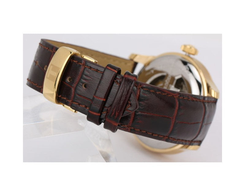 Tissot Le Locle Automatic Ivory Dial Brown Leather Strap Watch For Men - T41.5.413.73