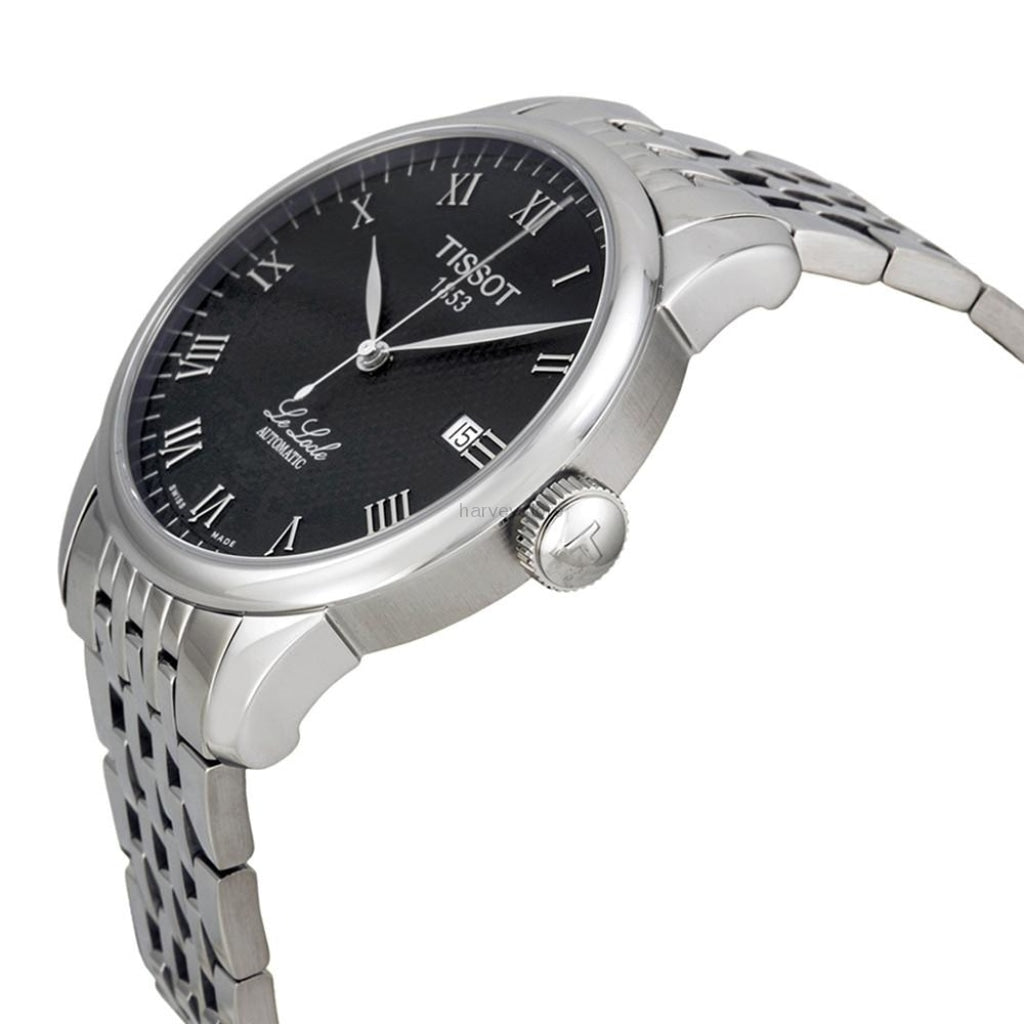 Tissot T Classic Le Locle Powermatic 80 Black Dial Silver Steel Strap Watch For Women - T41.1.483.53