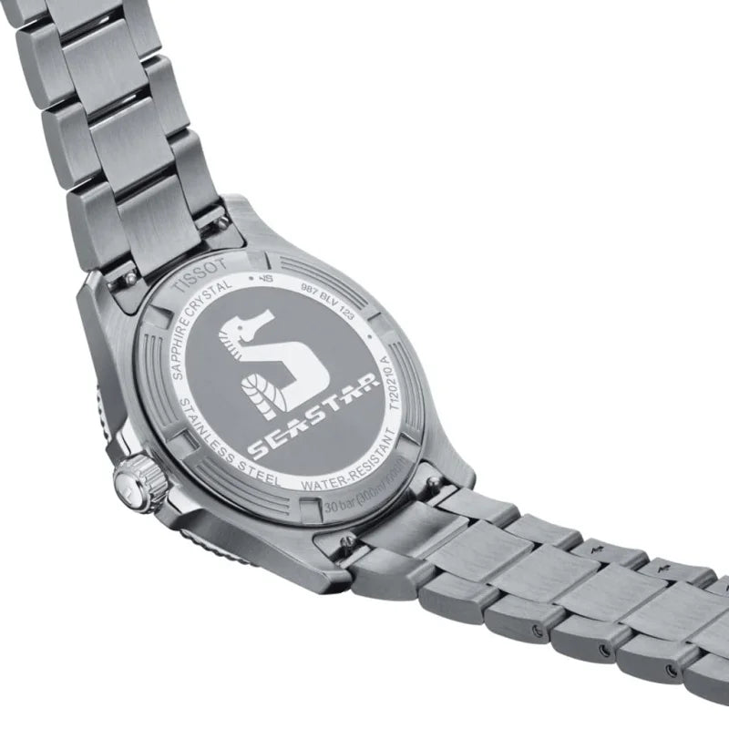 Tissot Seastar 1000 Black Dial Silver Steel Strap Watch For Men - T120.410.11.051.00