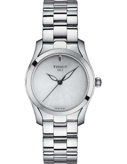 Tissot T Wave Silver Dial Silver Steel Strap Watch For Women - T112.210.11.031.00
