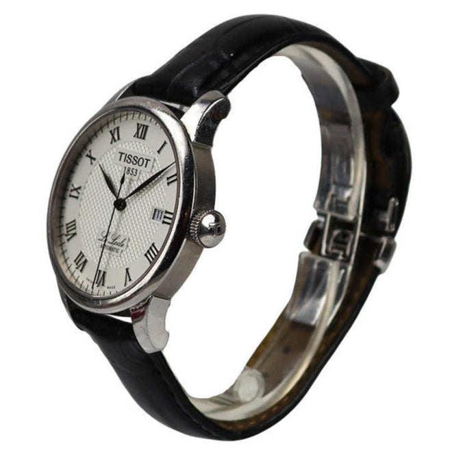 Tissot Le Locle Powermatic 80 Silver Dial Black Leather Strap Watch For Men - T006.407.16.033.00