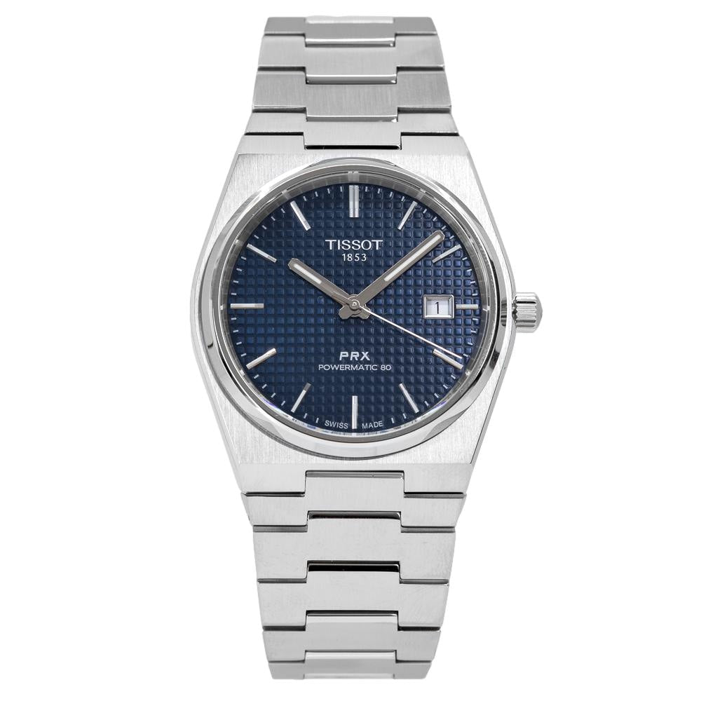 Tissot PRX Powermatic 80 Blue Dial Silver Steel Strap Watch for Men - T137.407.11.041.00
