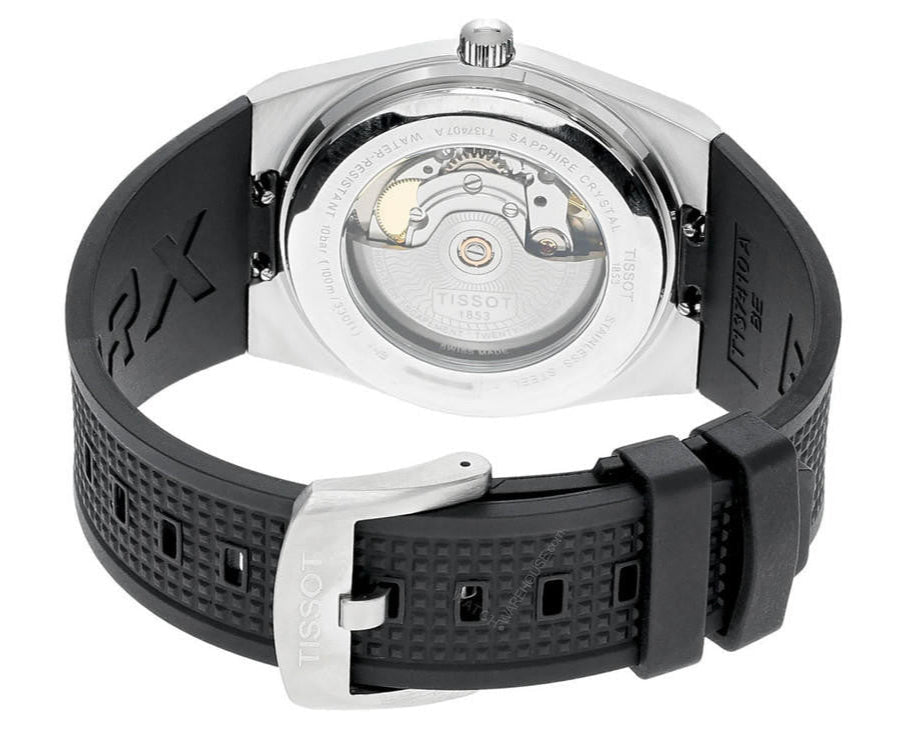 Tissot PRX Powermatic 80 Black Dial Black Rubber Strap Watch for Men - T137.407.17.051.00