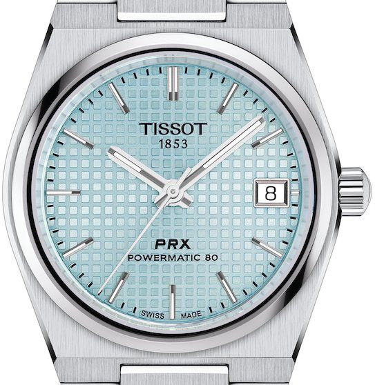 Tissot PRX Powermatic 80 Ice Blue Dial Silver Steel Strap Watch for Men - T137.207.11.351.00