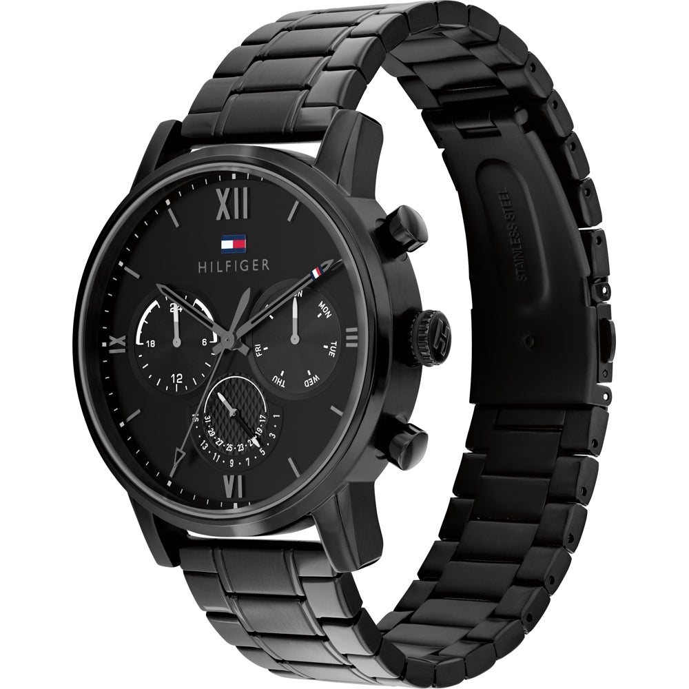 Tommy Hilfiger Daniel Black Dial Black Steel Strap Watch for Men - 1710383