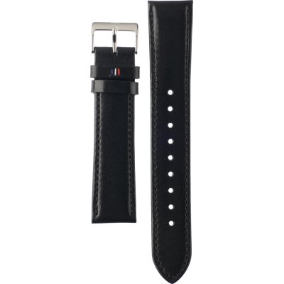Tommy Hilfiger Lexor Silver Dial Black Leather Strap Watch For Men - 1791489