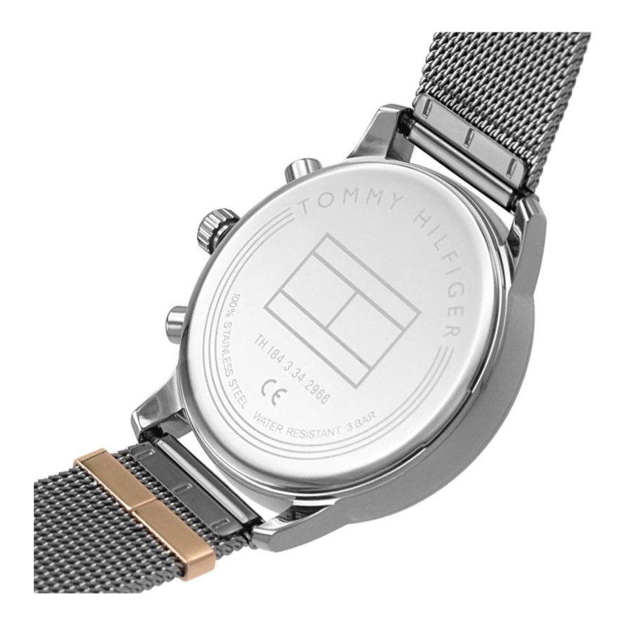 Tommy Hilfiger Blake Quartz Grey Dial Silver Mesh Bracelet Watch for Men - 1782304