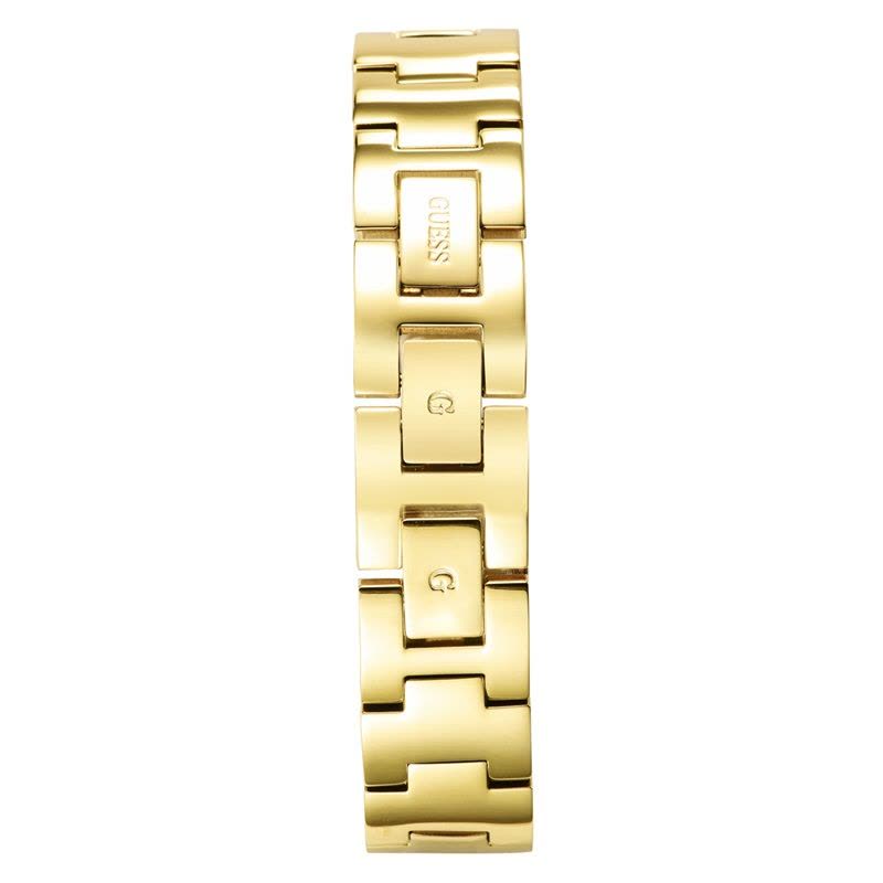 Guess Chelsea Crystals Mother of Pearl White Dial Gold Mesh Bracelet Watch For Women - W0647L7