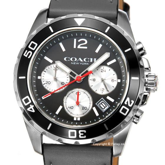 Coach Kent Grey Dial Grey Leather Strap Watch for Men - 14602561