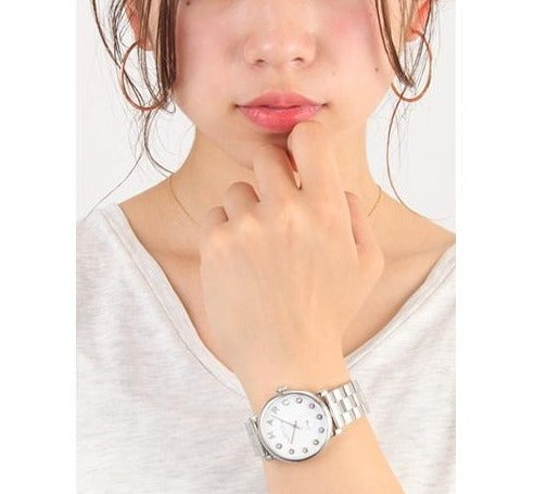Marc Jacobs Marc White Dial Silver Steel Strap Watch for Women - MBM3420