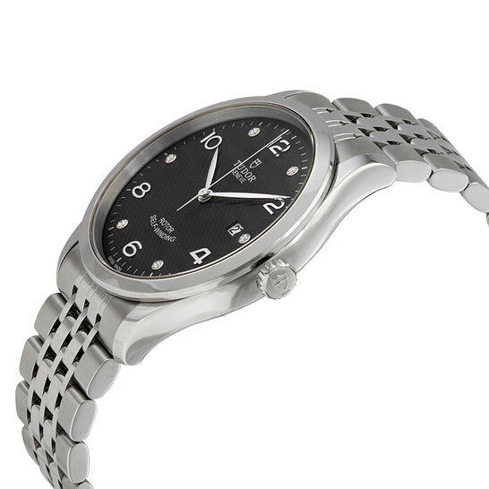 Tudor 1926 Automatic Diamonds Black Dial Silver Steel Strap Watch for Men - M91650-0004