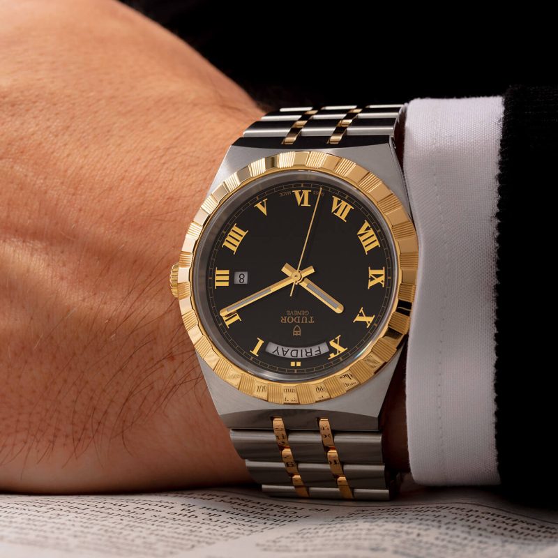 Tudor Royal Automatic Black Dial Two Tone Steel Strap Watch for Men - M28603-0003