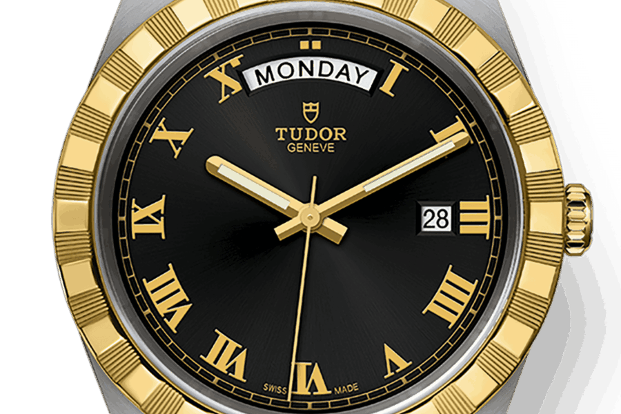 Tudor Royal Automatic Black Dial Two Tone Steel Strap Watch for Men - M28603-0003