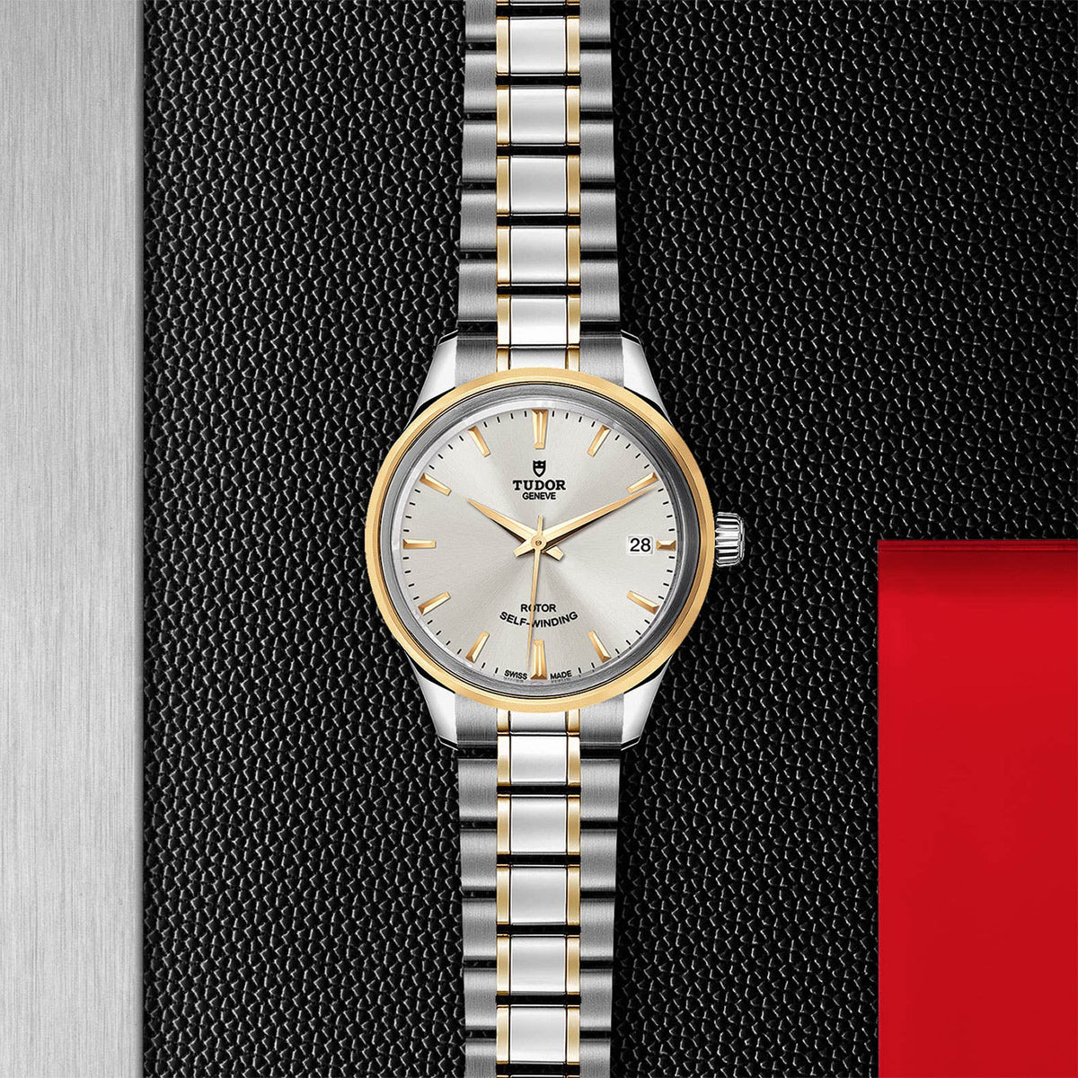 Tudor Style Automatic Silver Dial Two Tone Steel Strap Watch for Men - M12713-0003