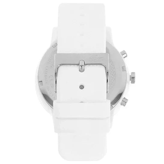 Lacoste 12.12 Chronograph White Dial White Silicon Strap Watch for Men  - 2011246