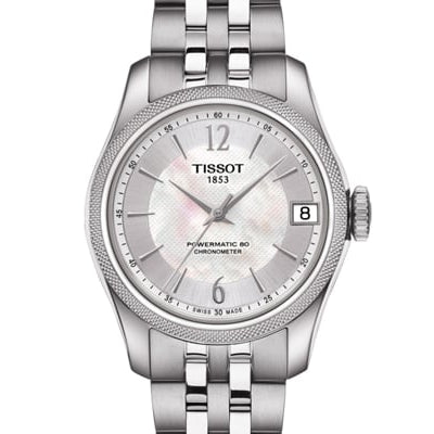 Tissot Ballade Powermatic 80 Automatic Mother of Pearl Dial Silver Steel Strap Watch For Women - T108.208.11.117.00