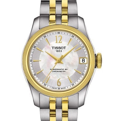 Tissot Ballade Powermatic 80 Mother of Pearl Silver Dial Two Tone Steel Strap Watch For Women - T108.208.22.117.00
