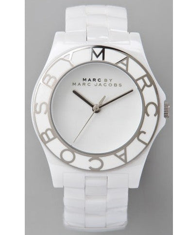 Marc Jacobs Marc White Dial White Ceramic Strap Watch for Women - MBM9500