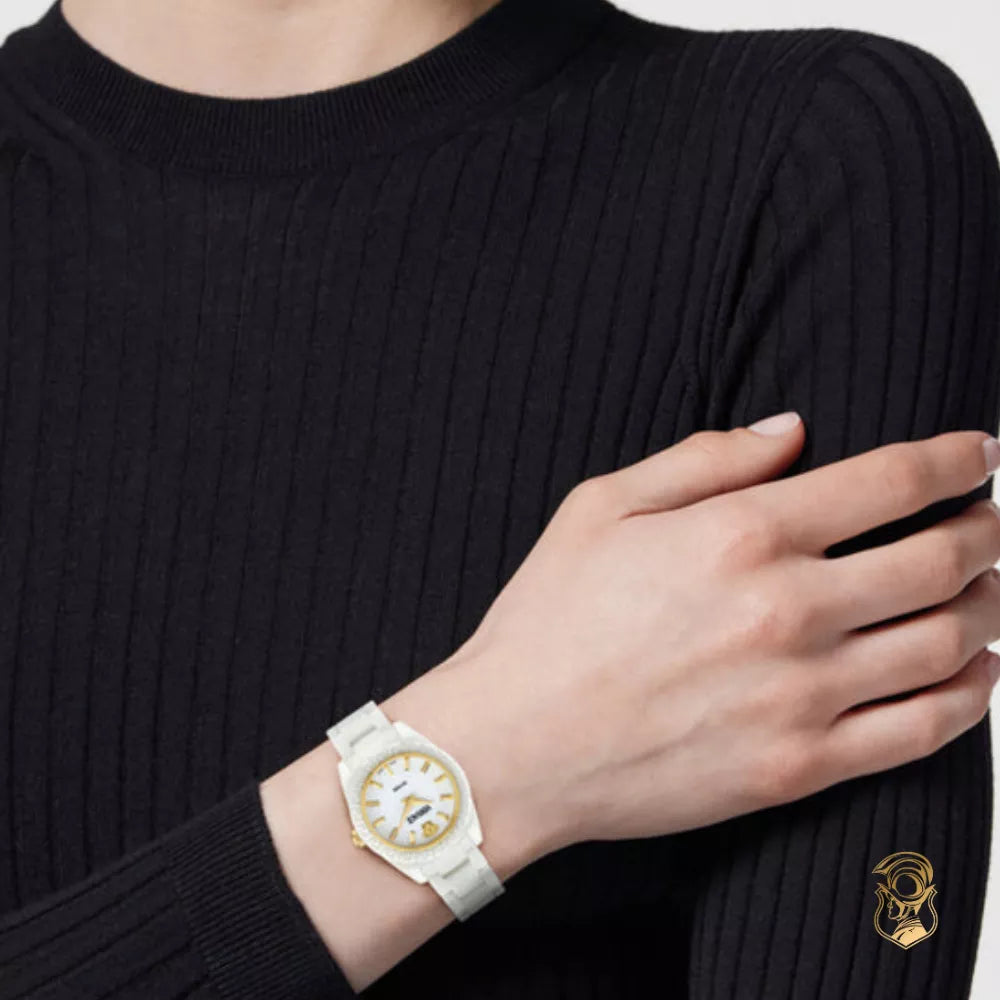 Versace DV One Mini White Dial White Ceramic Dial Watch for Women - VE9F00224