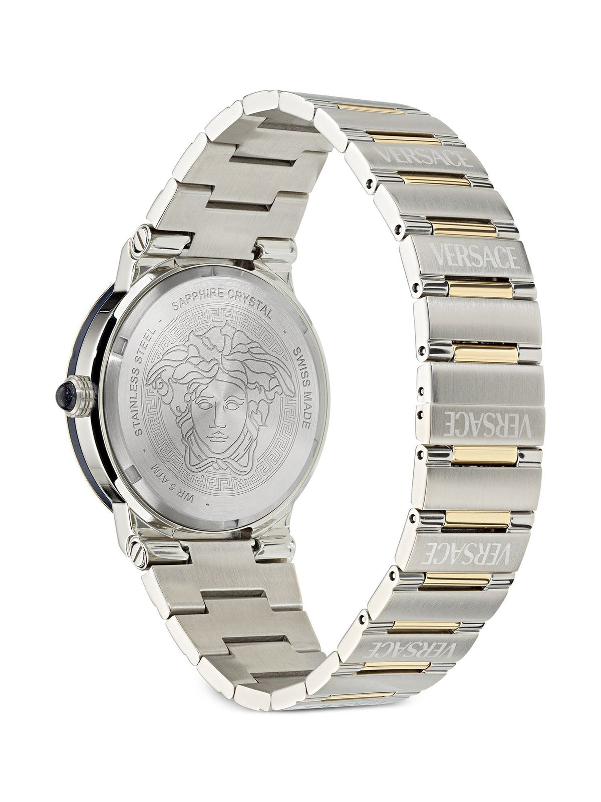Versace Greca Logo Moonphase Mother of Pearl Dial Two Tone Steel Strap Watch for Women - VE7G00524