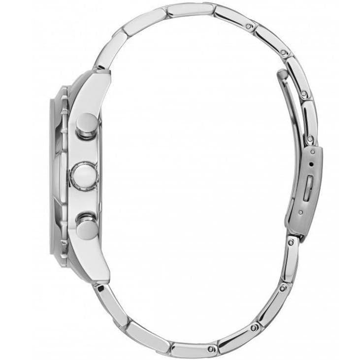 Guess Chronograph Black Dial Silver Steel Strap Watch for Men - W0193G2
