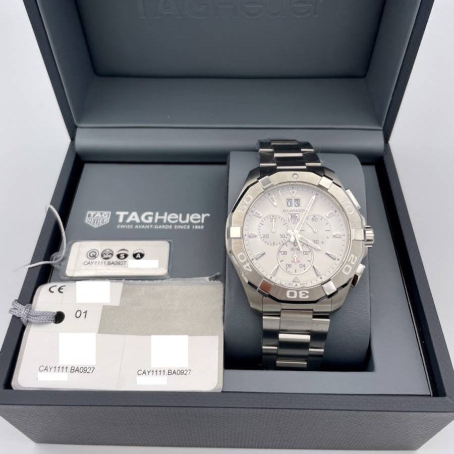 Tag Heuer Aquaracer 43mm White Dial Steel Strap Watch for Men - CAY1111.BA0927