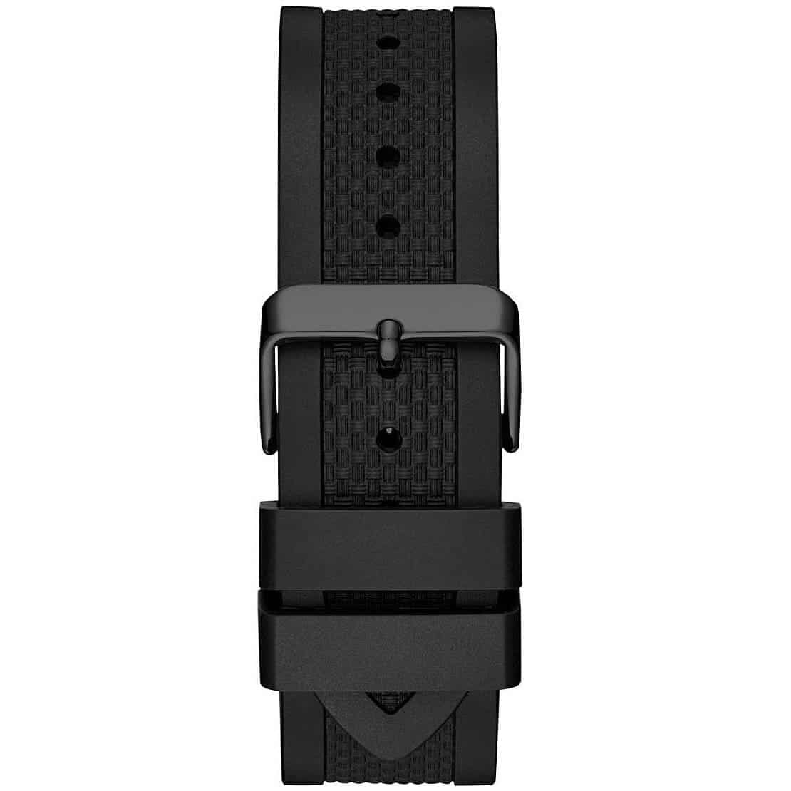 Guess Frontier Crystals Black Dial Black Silicone Strap Watch For Men - W1132G3
