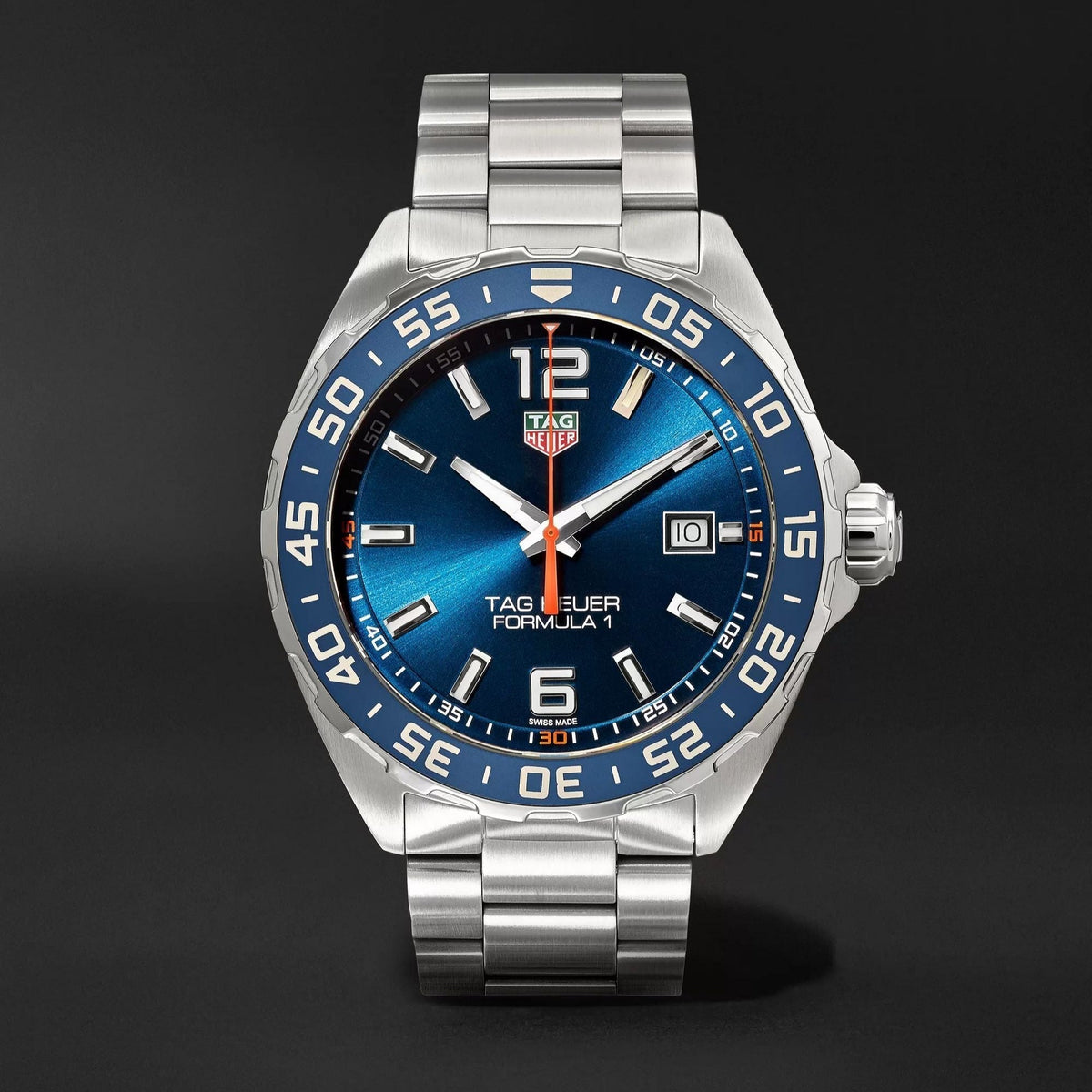 Tag Heuer Formula 1 Quartz Blue Dial Silver Steel Strap Watch for Men - WAZ1010.BA0842