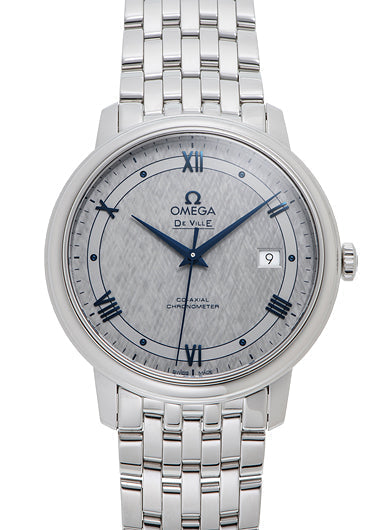 Omega De Ville Prestige Co-Axial Grey Dial Silver Steel Strap Watch for Men - 424.10.40.20.06.002