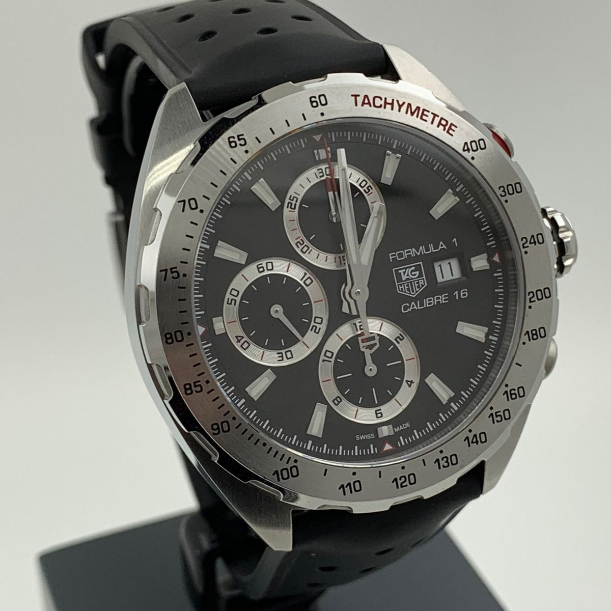 Tag Heuer Formula 1 Calibre 16 Black Dial Black Leather Strap Watch for Men - CAZ2010.FT8024
