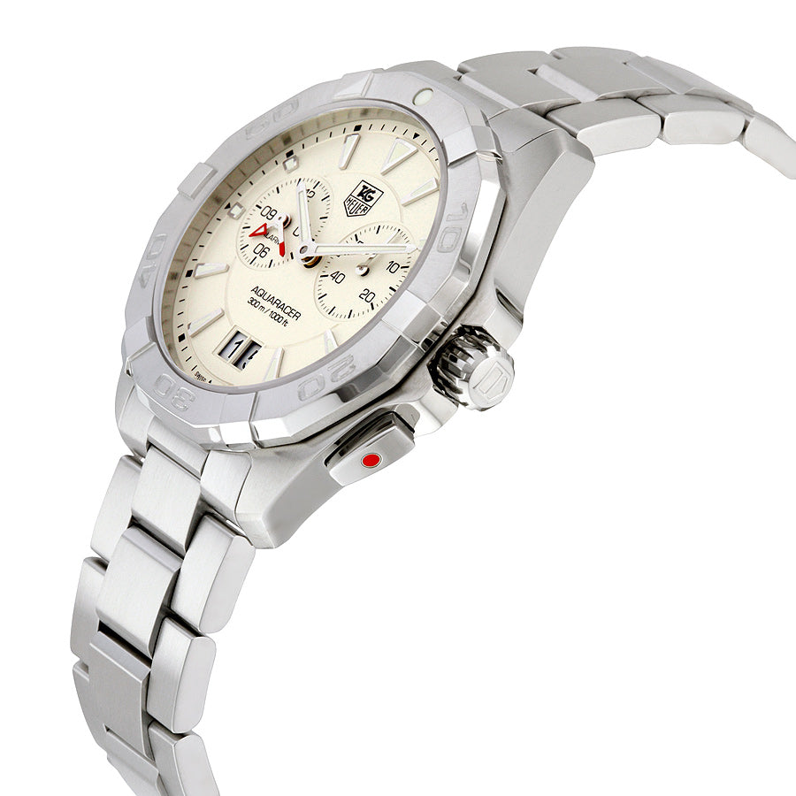 Tag Heuer Aquaracer Chronograph White Dial Silver Steel Strap Watch for Men - WAY111Y.BA0928