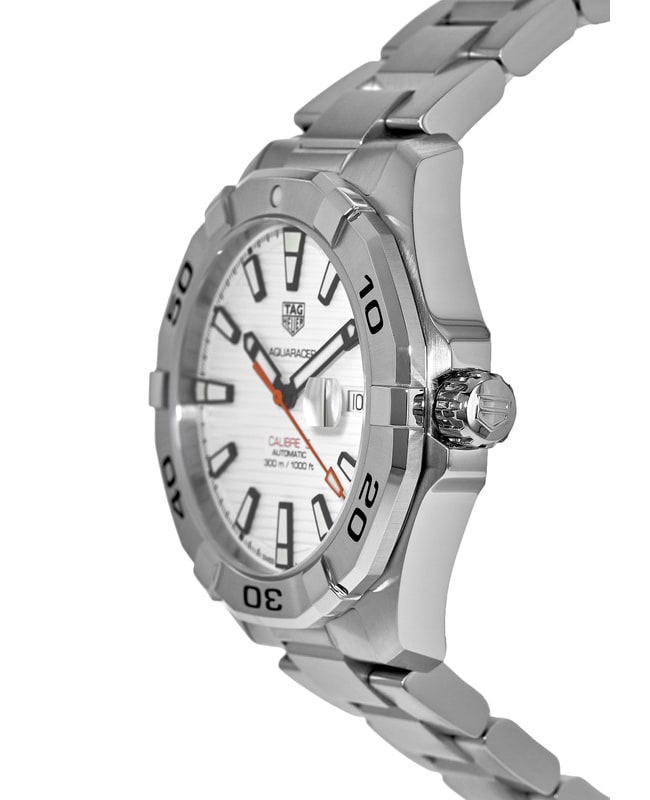 Tag Heuer Aquaracer Calibre 5 Automatic White Dial Silver Steel Strap Watch for Men - WAY2013.BA0927