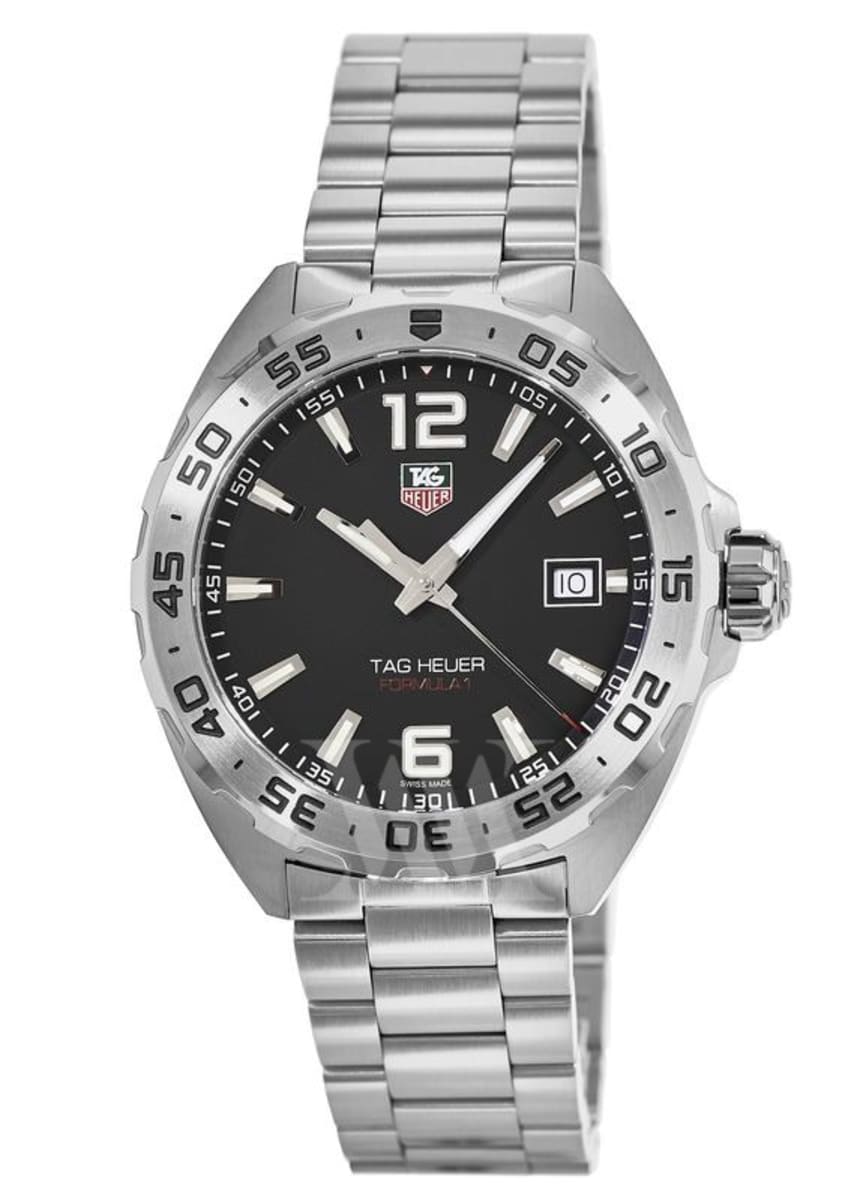 Tag Heuer Formula 1 Black Dial Silver Steel Strap Watch for Men - WAZ1112.BA0875