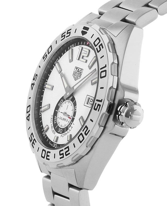 Tag Heuer Formula 1 Calibre 6 Automatic White Dial Silver Steel Strap Watch for Men - WAZ2013.BA0842