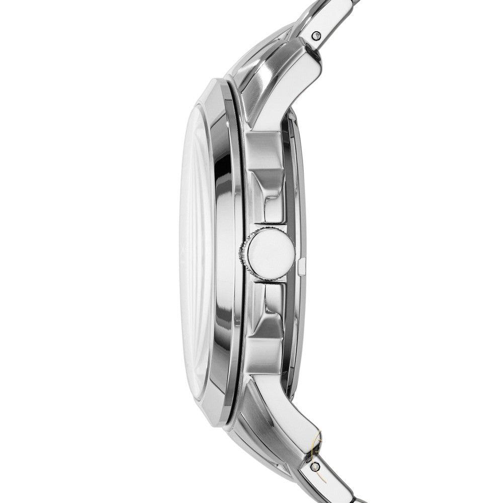 Fossil Grant Skeleton Black Dial Silver Steel Strap Watch for Men - ME3055