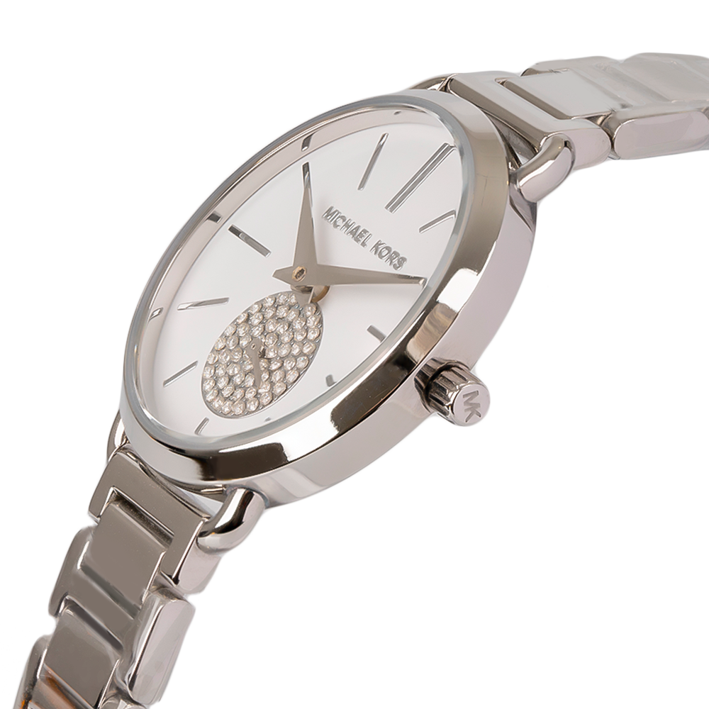 Michael Kors Portia Quartz Silver Dial Silver Steel Strap Watch For Women - MK3837
