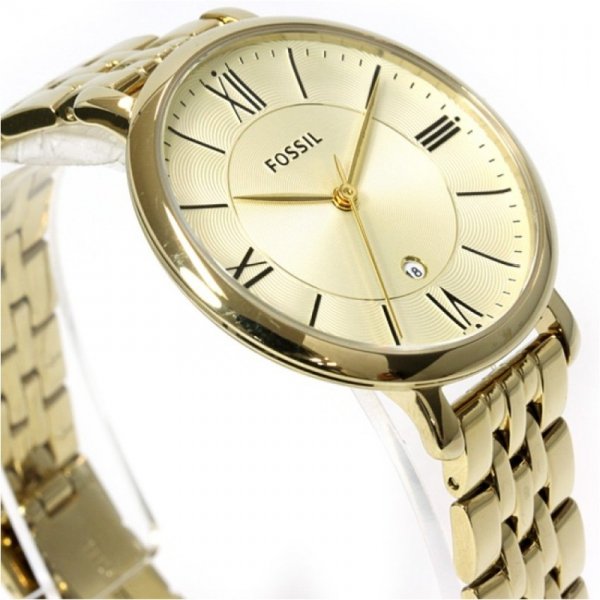 Fossil Jacqueline White Dial Gold Steel Strap Watch for Women - ES3434