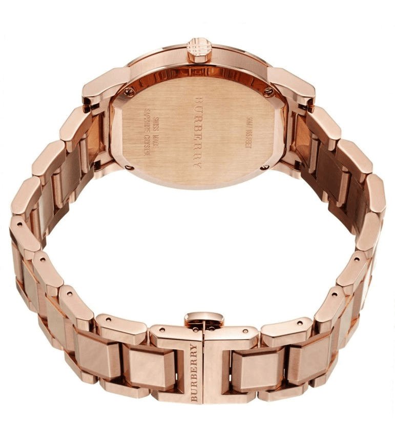 Burberry The City Diamonds Rose Gold Dial Rose Gold Steel Strap Watch for Women - BU9126