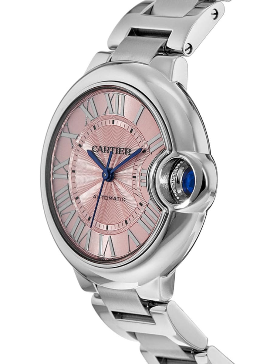 Cartier Ballon Bleu de Cartier Pink Dial Silver Steel Strap Watch for Women - WSBB0046