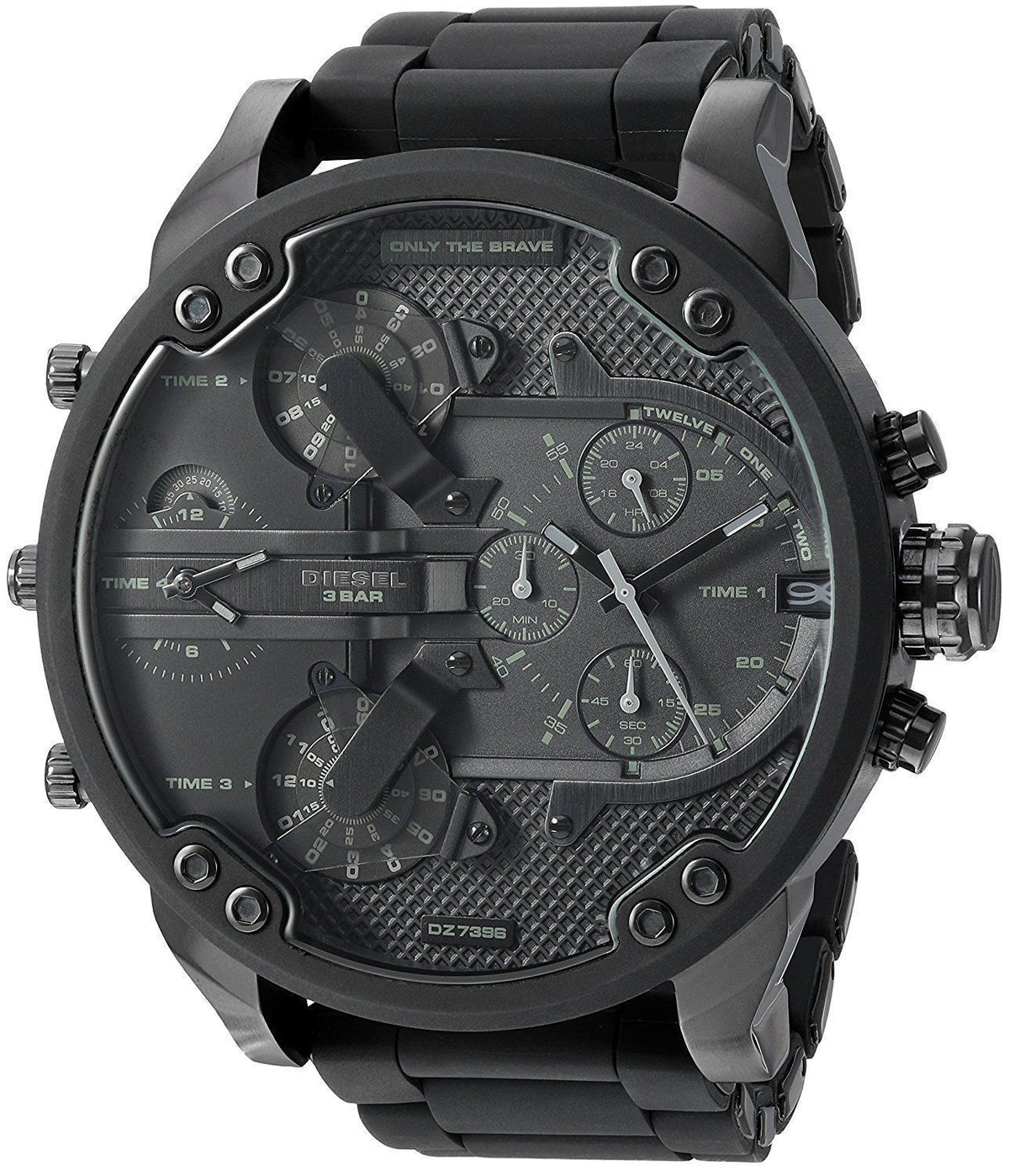 Diesel Mr Daddy 2.0 Chronograph Black Dial Black Steel Strap Watch For Men - DZ7396