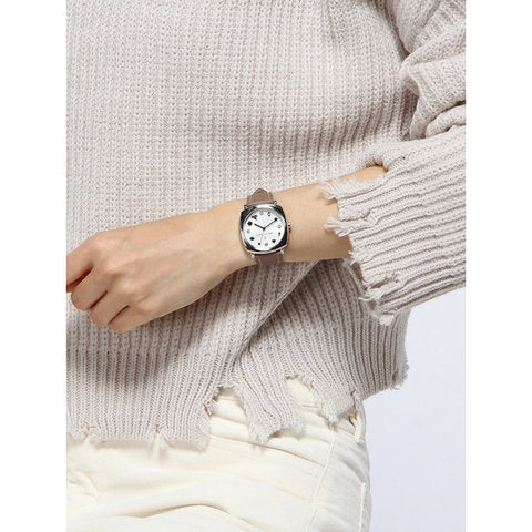 Marc Jacobs Mandy Silver Dial Brown Leather Strap Watch for Women - MJ1563