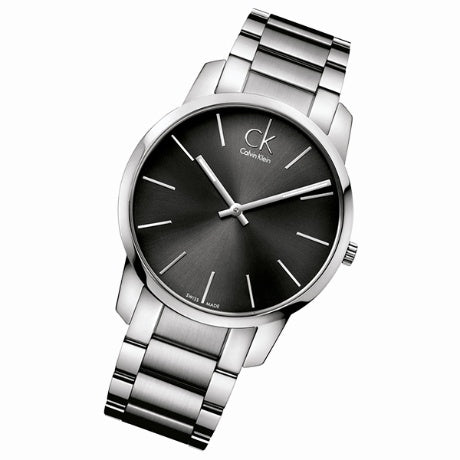 Calvin Klein City Black Dial Silver Steel Strap Watch for Men - K2G21161