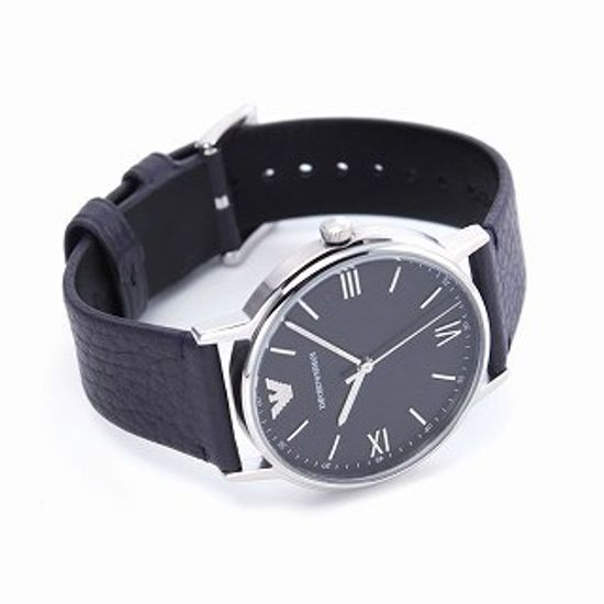 Emporio Armani Kappa Quartz Blue Dial Blue Leather Strap Watch For Women - AR11012