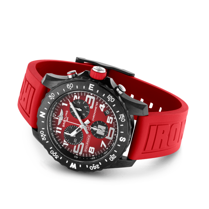Breitling Endurance Pro Ironman Red Dial Red Rubber Strap Watch for Men - X823109A1K1S1