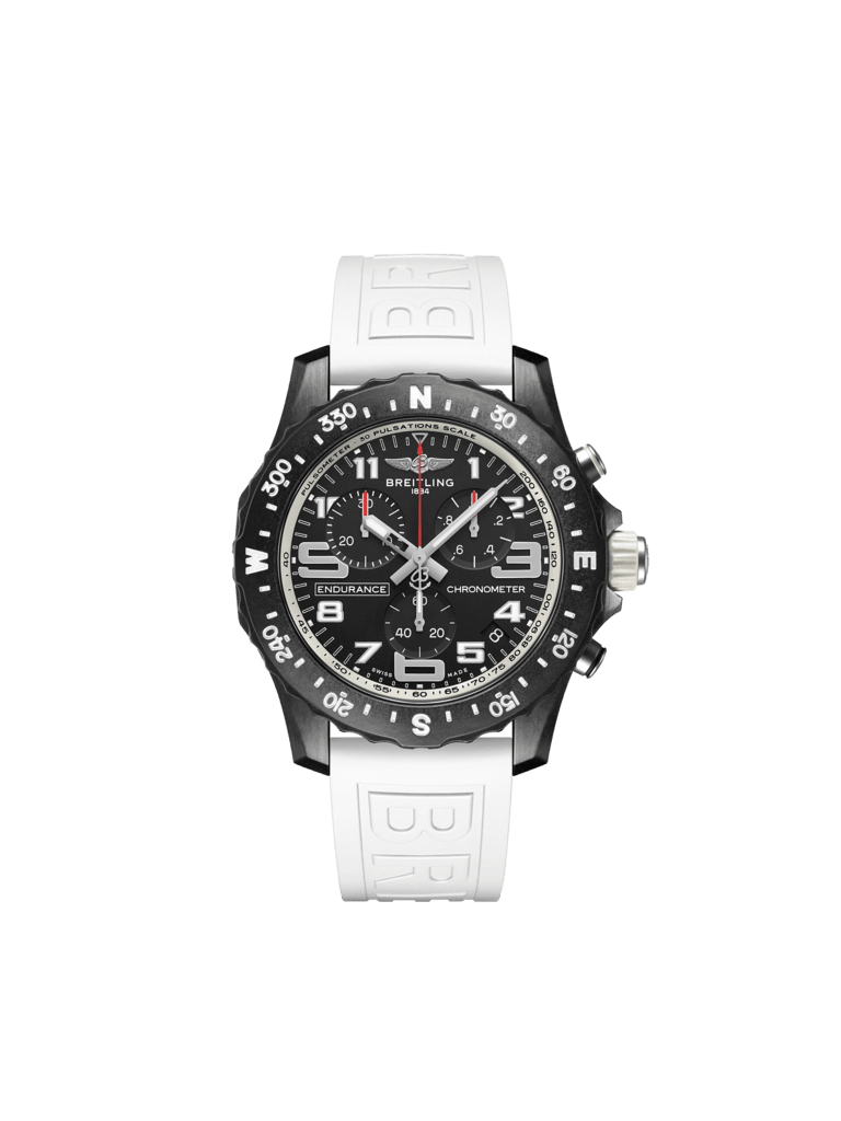 Breitling Endurance Pro Black Dial White Rubber Strap Watch for Men - X82310A71B1S1