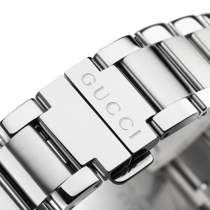 Gucci G Chrono Black Dial Silver Steel Strap Watch For Men - YA101204