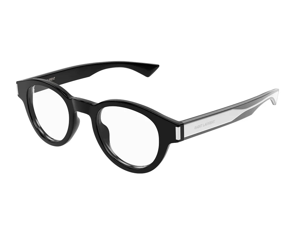 Saint Laurent Unisex SL 792 001 Shiny Solid Black Glasses