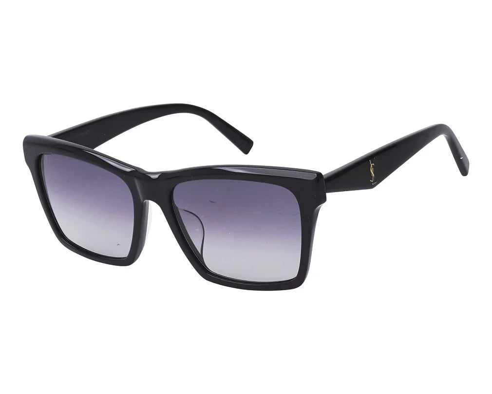 Saint Laurent Women SL M104-F 001 Gold-Logo Black Sunglasses