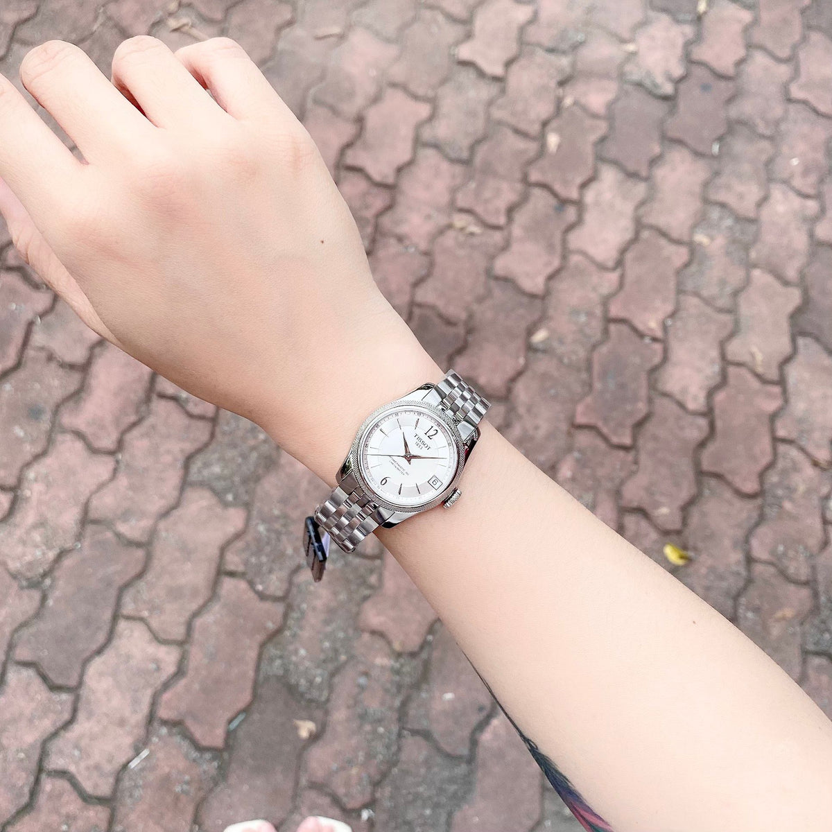 Tissot Ballade Powermatic 80 Automatic Mother of Pearl Dial Silver Steel Strap Watch For Women - T108.208.11.117.00