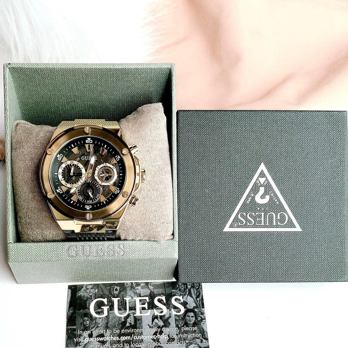 Guess Poseidon Chronograph Black Dial Black Silicone Strap Watch For Men - GW0425G1